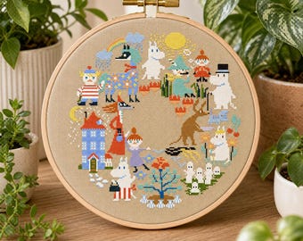 Moomin Inspired Cross Stitch Pattern