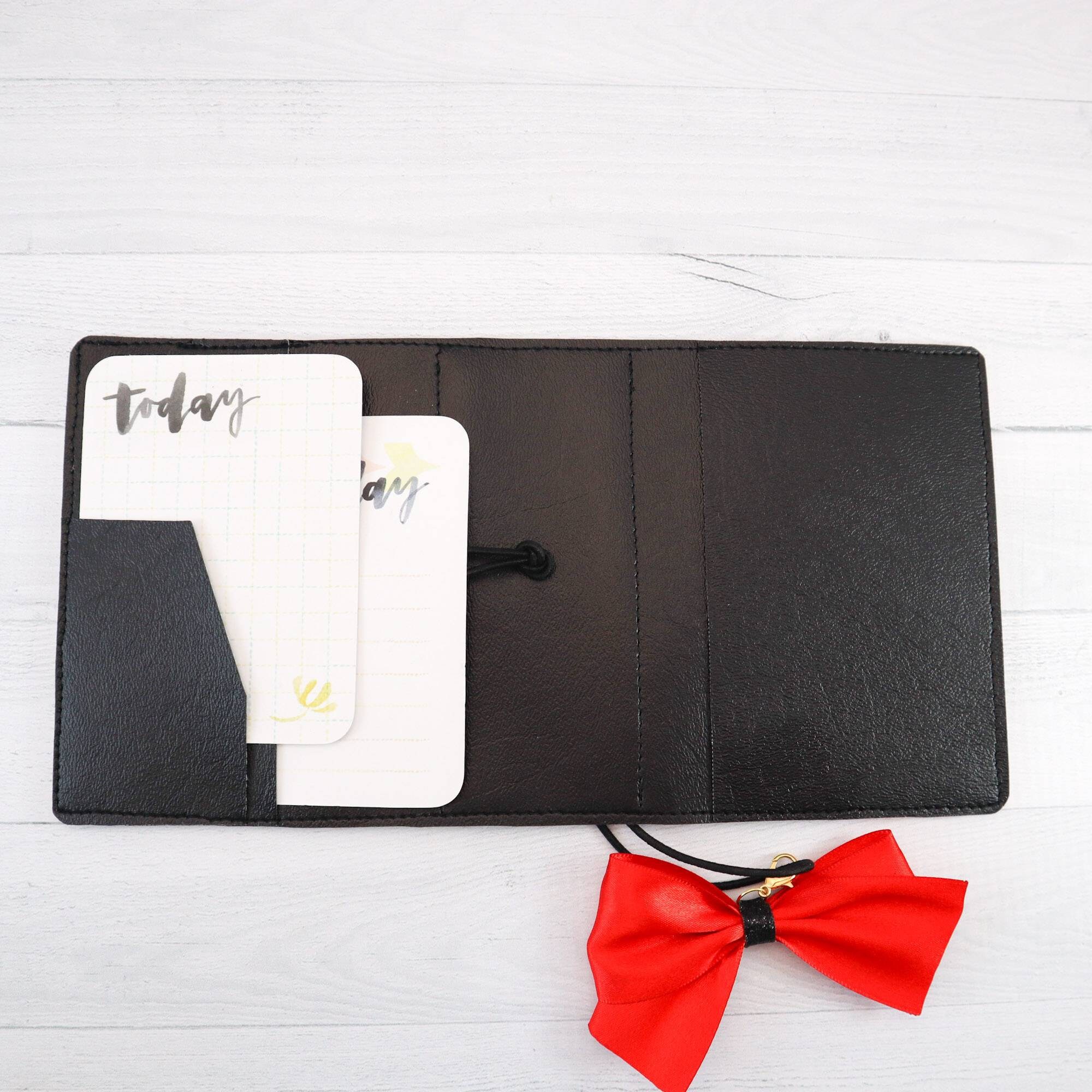 Red and black white stripes faux leather planner cover happy Etsy