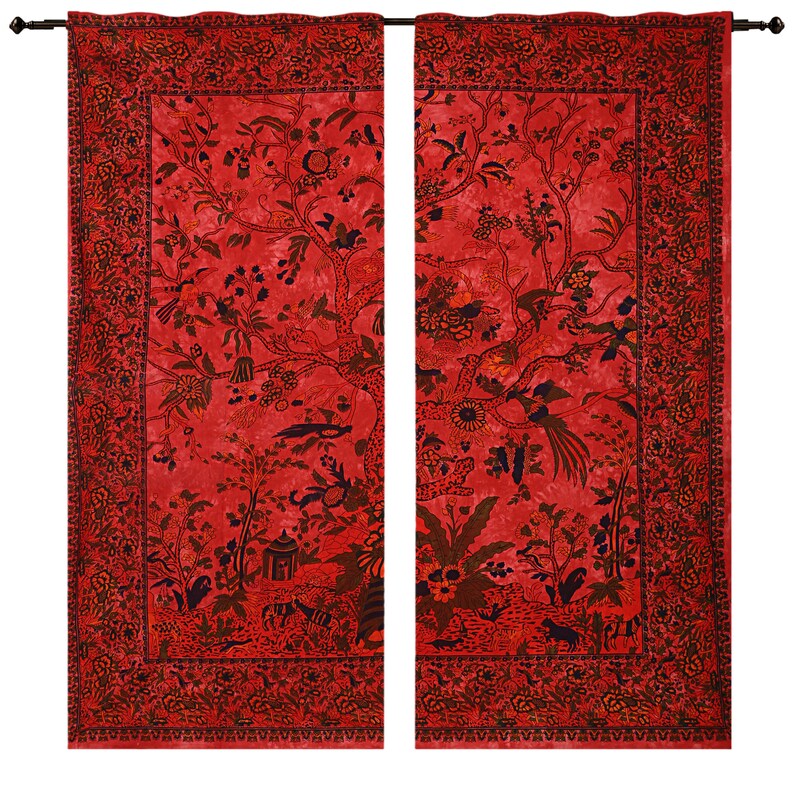 Large Tree of Life Wall Hangings Curtains Indian Cotton Etsy