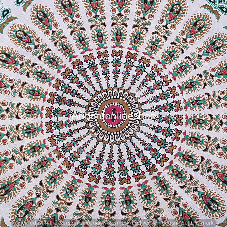 Cotton Floor Pillow Cover Large Indian Cotton Mandala Ottomans Cover Hippie Peacock Pouffe Cover 32/'/' Inch Cushion Cover