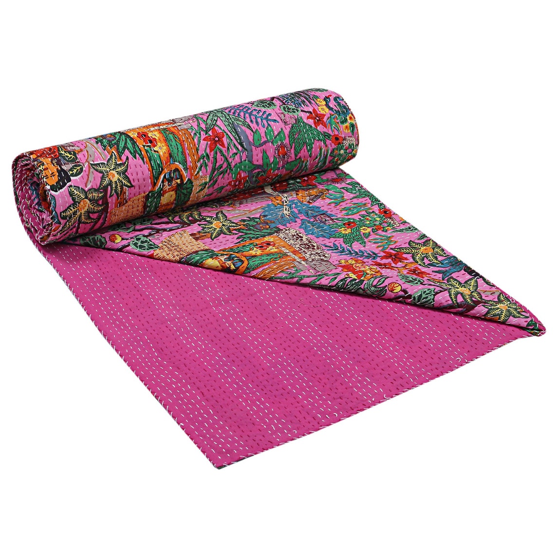 Hippie Pink Cotton Throw Blanket Bohemian 108'' Inches Etsy