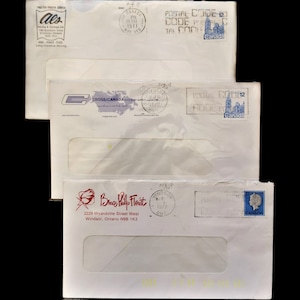 Set von 3 Vintage 1970er Jahren Werbepostumschlägen / Covern