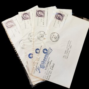 Vintage 1960's Gideon's Publicidad Postal Sobres / Cubiertas (lote de 4)