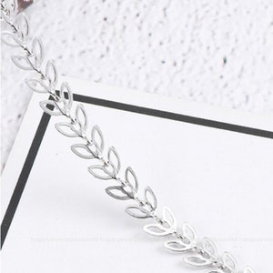 Leaf chain 6.5mm Silver Plated Chain high quolity Round Cable Chain DIY Jewelry Necklace Gold Findings Wholesale Supplies  sj323-11g