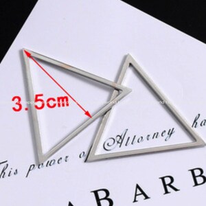 4pcs Triangle 25mm silver plated geometric pendant gold Plated DIY Jewelry Earrings Accessories Findings Wholesale Supplies sj349-10