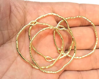 34x35mm circle round charm pendant 14k Gold plated for earring making necklace DIY Jewelry Findings Wholesale Supplies dy231-2EE