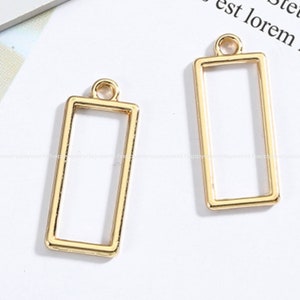 6pcs 9.5x23.5mm rectangle connector 14k Gold plated Pendant charm DIY Jewelry Accessories Findings Wholesale Supplies sj347-3