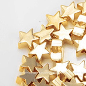Star Pendant 6x6mm Gold charms 14k Gold Plated earring making Necklace Wholesale Findings Craft Supplies ga844-1