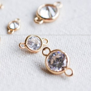 Crystal glass connector 7x12mm Pendant Jewelry Bracelet necklace making crystal Charms gold plated Findings Craft Supplies cj616-2