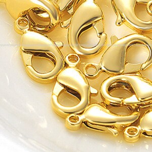 Loster Clasps 7x12mm Gold Plated Loster Claw Lobster Clasps Copper Componet DIY Gold Findings Wholesale Supplies ga924-2