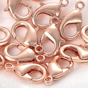 Rose Gold Loster Clasps 6x10mm Rose Gold Plated Loster Claw Lobster Clasps Copper Componet DIY Gold Findings Wholesale Supplies ga924-6
