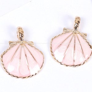 6pcs 20x24mm Pink shell ocean series gold plated charms brass pendant DIY Jewelry Accessories Findings Wholesale Supplies sj311-27e