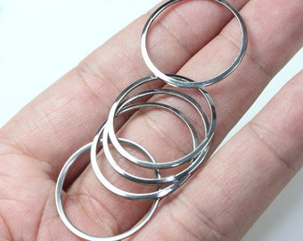 stainless round steel closed circle 25mm circle earing necklace Bracelet link charms beads findings hoop Diy jewelry BB123-96