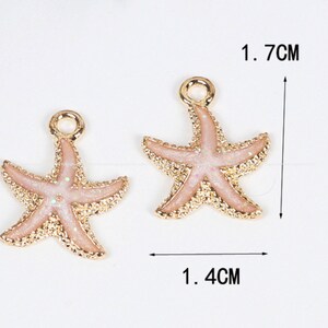 6pcs 17x14mm orange starfish ocean series gold plated charms brass pendant DIY Jewelry Accessories Findings Wholesale Supplies sj311-5c