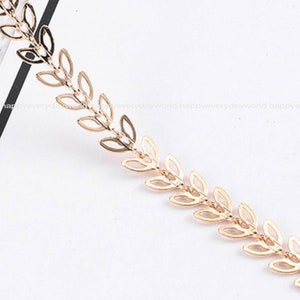 Leaf chain 6.5mm 14k gold Plated Chain high quolity Round Cable Chain DIY Jewelry Necklace Gold Findings Wholesale Supplies  sj323-1