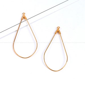 6pcs Waterdrop 46x21mm Gold Teardrop geometric pendant DIY Jewelry Earrings Accessories Findings Wholesale Supplies sj328-2
