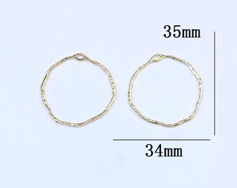 gold circle charm gold hammered charm pendant 14k Gold plated for earring making necklace DIY Jewelry Findings Wholesale Supplies ss2592
