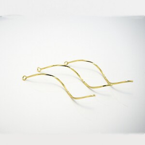 Earring chain wave 47mm earring line threader components earwire 14k gold Plated Jewelry Findings Supplies earring studs er2057