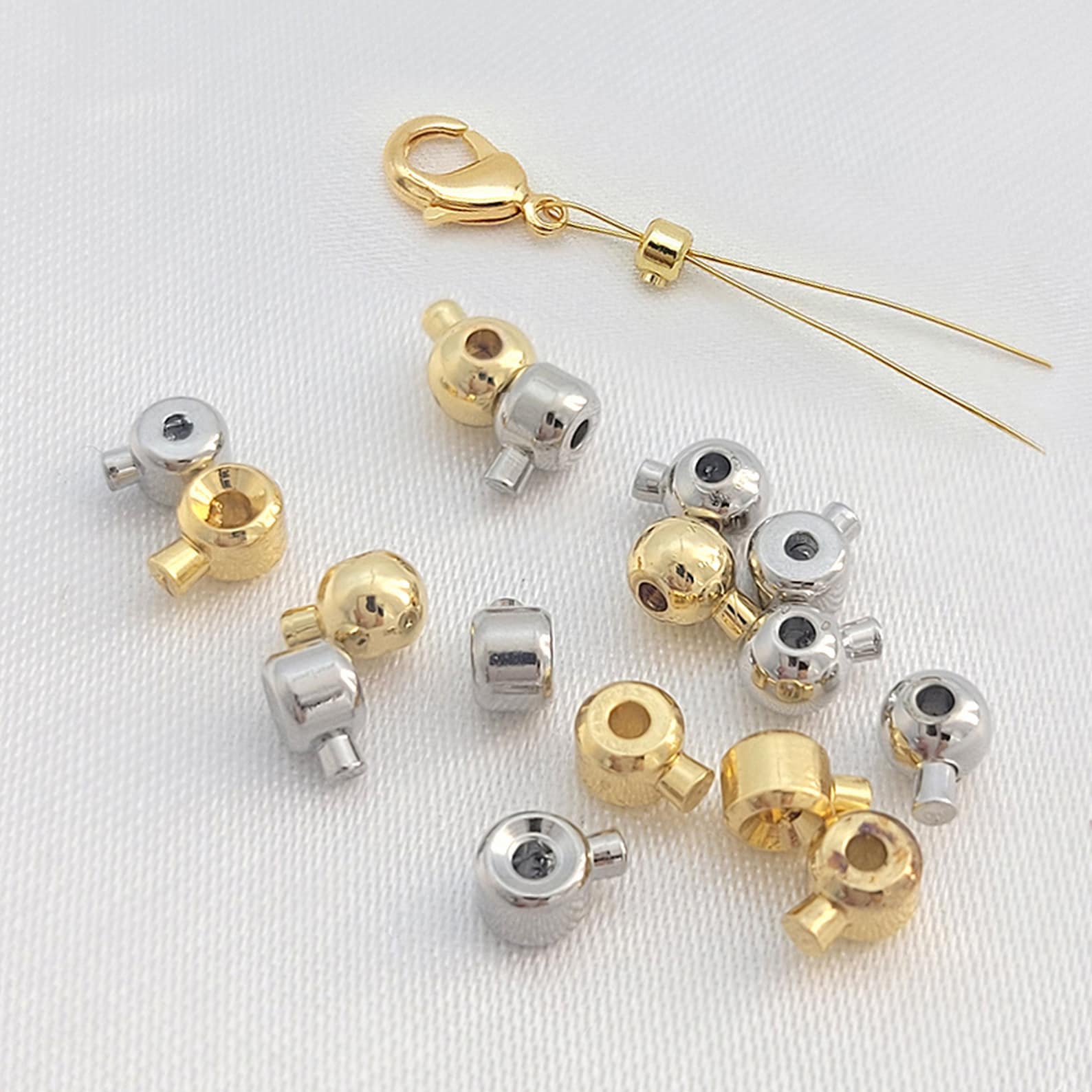 Crimp End Beads 14K Gold Filled 3.4mm Bracelet End Bead, Necklace End