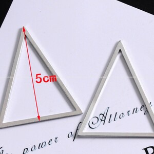 4pcs Triangle 50mm rhodium plated geometric pendant gold Plated DIY Jewelry Earrings Accessories Findings Wholesale Supplies sj349-2
