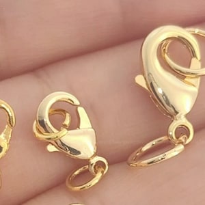 Clasps 18K Gold Filled Lobster Claw Clasps Multi Sizes Necklace Bracelet Charm Clasps DIY Jewelry Findings Wholesale Supplies er2461