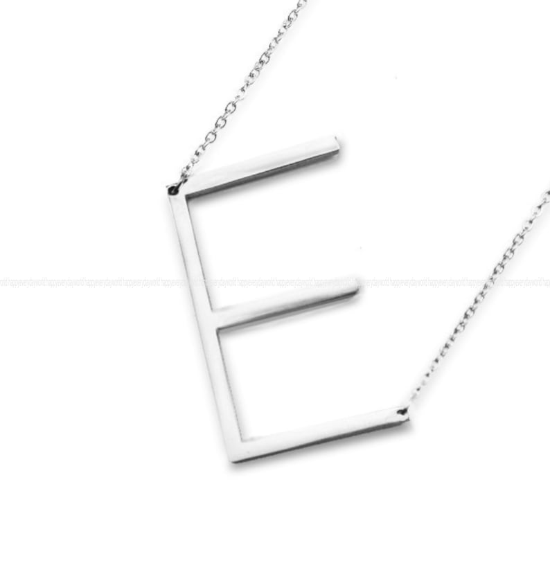 E Big Letter Pendant Stainless steel Large Alphabet Initial necklace Upper case letter Jewelry Findings Supplies bf1102-34