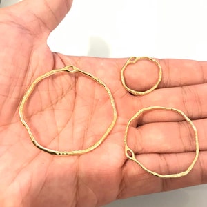 circle gold hammered charm pendant 14k Gold plated for earring making necklace DIY Jewelry Findings Wholesale Supplies ss1520-allR