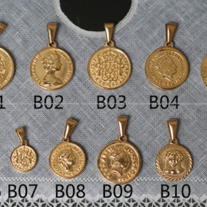 Coin pendant disc charms 18mm stainless steel Disc pendants charm 18k gold Plated Jewelry Necklace Findings Wholesale Supplies ie1389-ally