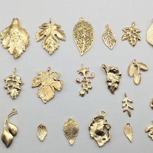 gold hollow Leaf charms  Leaves pendant Gold plated plant Charm earring making DIY Jewelry Findings Wholesale Supplies ju1260-ally