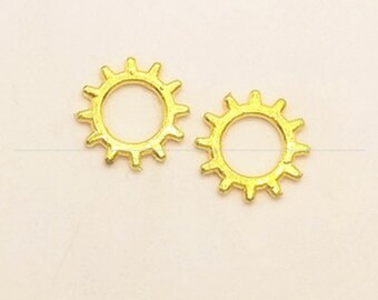 6 uds 12mm engranaje encanto rueda reloj engranaje chapado en oro cuentas colgante collar de Metal accesorios de joyería Diy hallazgos suministros al por mayor nk506-15y
