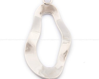Teardrop Pendant 46x32mm Martello martellato geometrico Ciondolo Argento placcato Gioielli Gioielli All'ingrosso Forniture je1146-3
