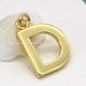 D- Shiny Gold Charms Letter Pendant 18k gold plated Letter Alphabet Initial Eearring Necklace Jewelry Findings Supplies hj1002-Ds
