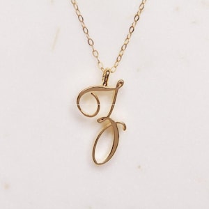 Z- Gold Initial Letter Charm Pendant Cursive Initial 14k gold plated Brass Alphabet necklace Initial Jewelry Findings Supplies ss1540-w