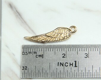 14k guldvingeförgyllda Charms-pärlor 6 x 24 mm Hänge DIY Smycken Halsband Guldfynd Grossisttillbehör 123