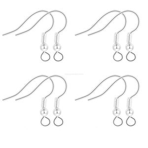 ear hook 925 Sterling Silver Earrings Fish Hook 19x20mm Ear Wires DIY Jewelry Findings Wholesale Supplies BB253-S18s