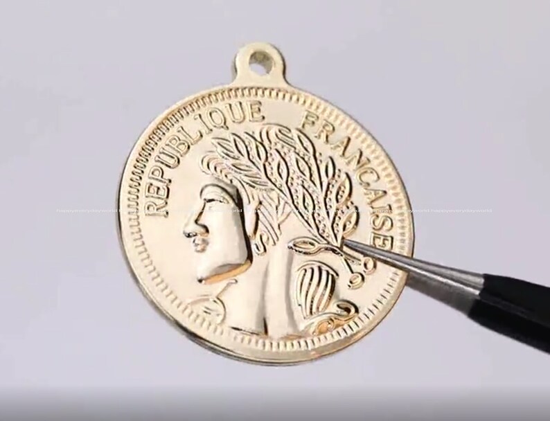 gold Coin Pendant disc pendant Round charms Coin 14k Gold Plated earring making Necklace Wholesale Findings Craft Supplies ga840-ALL