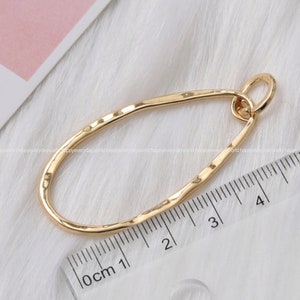 Teardrop Hammered 14k Gold plated Geometric Pendant Charm earring making DIY Jewelry necklace Findings Wholesale Supplies ye1124-4
