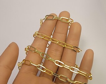 14K Vergoldet Gold Gliederkette, DIY Handgemachte Halskette Schmuck Zubehör cs2669b-13