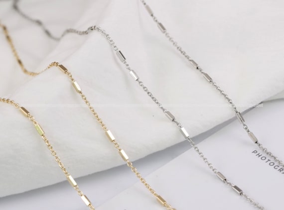 1.7 mm ホワイトゴールドメッキチェーン プレーンネックレス シンプル