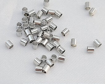 Tube Beads 2.2mm rodium plated Tiny Tubes Spacer Beads Multi Sizes Bead for bracelet tube Beads for DIY Jewelry Findings Supplies er2469