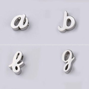 ab- Letter Charm Pendant Stainless steel Alphabet Initial Jewelry name jewelry birthday charm Findings Supplies we1018-s-ab