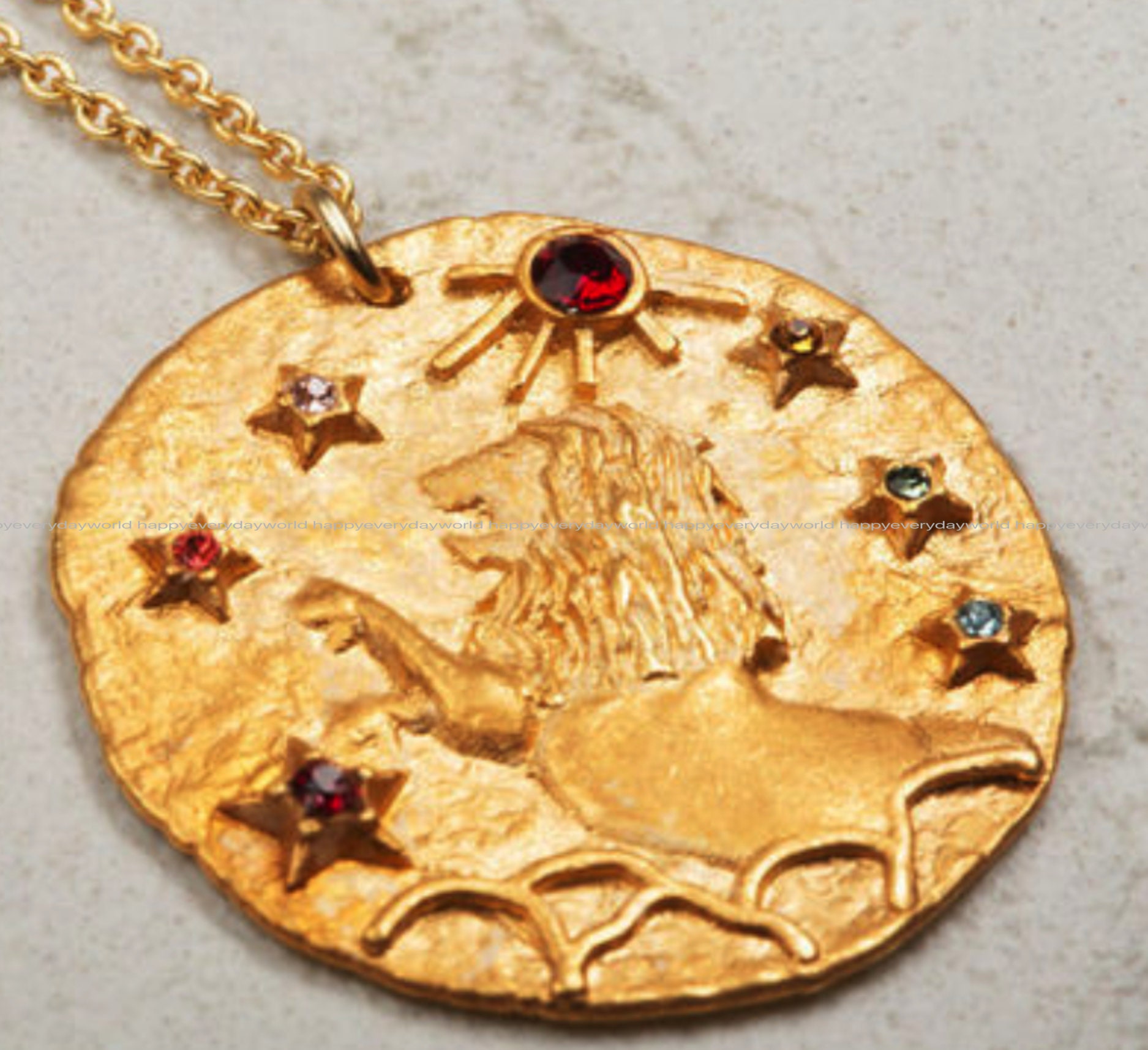 Mixed Zodiac Signs 23mm Constellations Emboss With Cz Stone Etsy