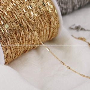 1.7mm 14k gold plated chain plain necklace simple chain DIY Jewelry Findings Wholesale Supplies ga971-1