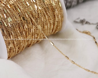 1.7mm 14k gold plated chain plain necklace simple chain DIY Jewelry Findings Wholesale Supplies ga971-1