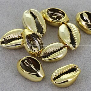5pcs 20mm Real Sea shell Cowrie charm connector 14k Gold plated Pendant charm DIY Jewelry Accessories Findings Wholesale Supplies nn483-2