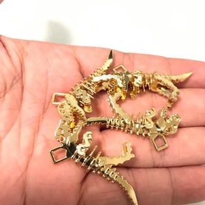 Gold Brass Dinosaur Skeleton pendant animal Charm Gold Pendant 39x24mm Charm Pendant Gold plated Findings Wholesale Supplies ye1141c