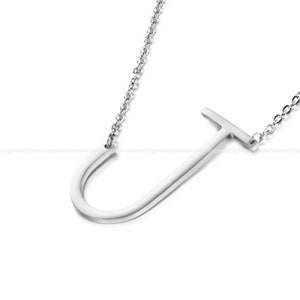 J Big Letter Pendant Stainless steel Large Alphabet Initial necklace Upper case letter Jewelry Findings Supplies letter charms bf1102-40