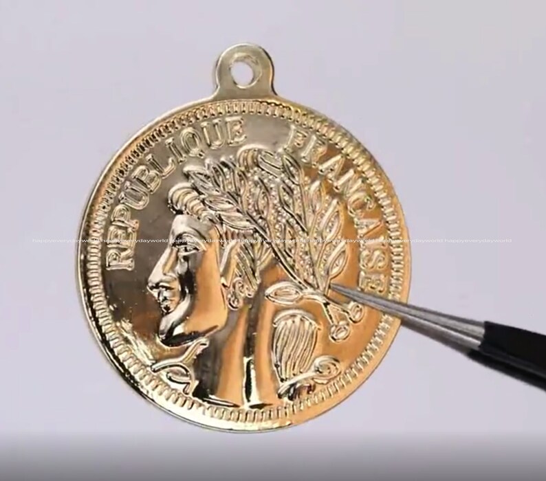 gold Coin Pendant disc pendant Round charms Coin 14k Gold Plated earring making Necklace Wholesale Findings Craft Supplies ga840-ALL