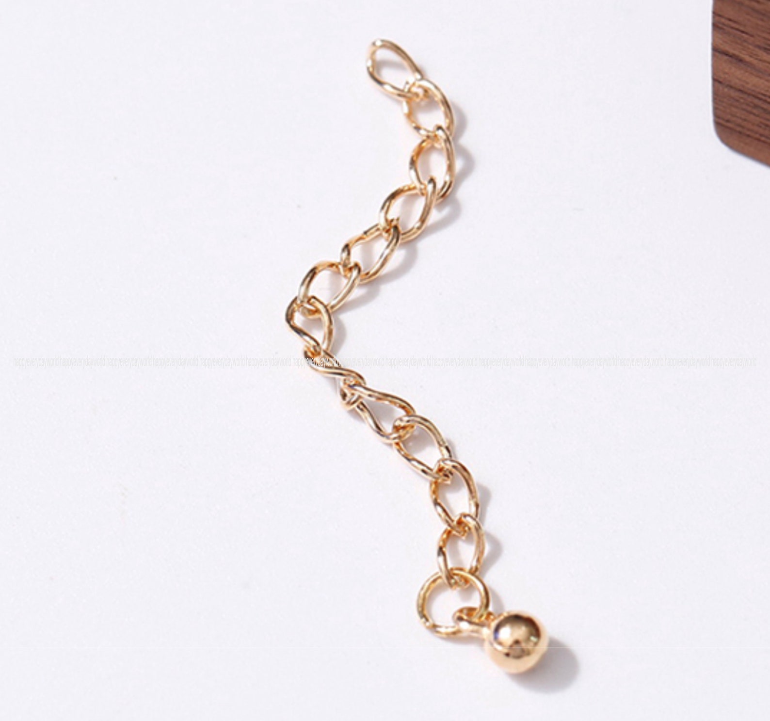 Gold Extension Chain 14k Gold Plated Brass Necklace Making Etsy