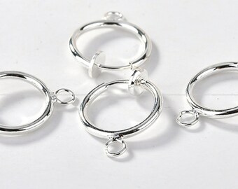 Ligh Silver earring Clip 13mm clip on earring Silver Plated Earring clips base earring making Wholesale Findings Craft Supplies ys787-3e